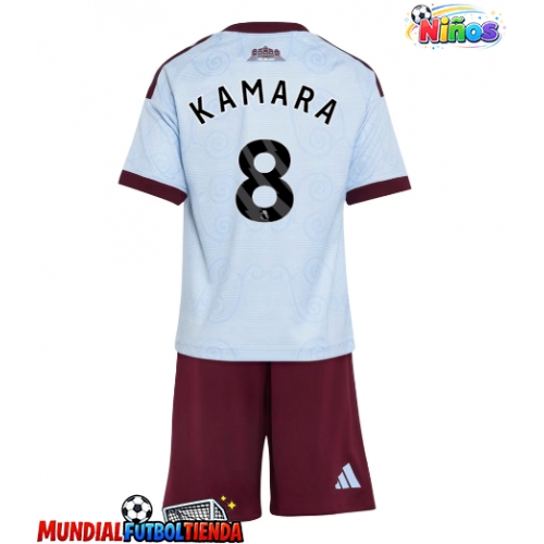 Camiseta Aston Villa Boubacar Kamara #8 Tercera Equipación Replica 2026-27 para niños mangas cortas (+ Pantalones cortos)